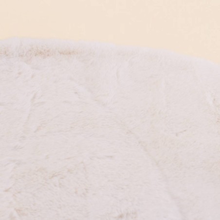 Tapis fourrure beige antidérapant 90cm | Hashtag Déco