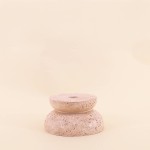 Bougeoir travertin beige ciment 13x7cm | Hashtag Déco