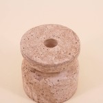 Bougeoir travertin beige en ciment 10 cm | Hashtag Déco