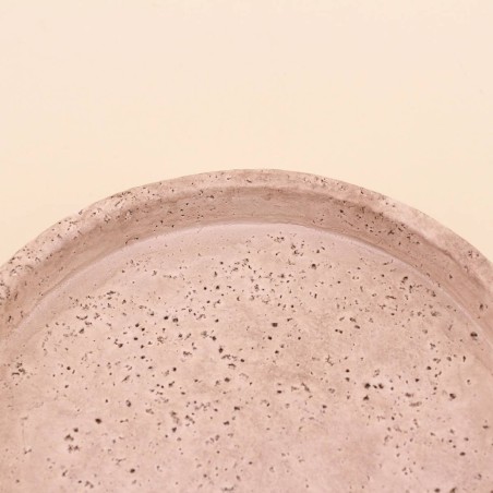 Plateau rond travertin beige ciment 23cm | Hashtag Déco