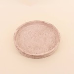 Plateau rond travertin beige ciment 23cm | Hashtag Déco