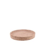 Plateau rond travertin beige ciment 23cm | Hashtag Déco
