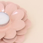 Lot de 2 bougeoirs fleurs roses métal | Hashtag Déco
