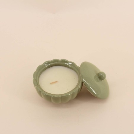 Bougie céramique corolle à couvercle | Hashtag Déco