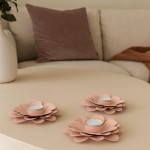 Lot de 2 bougeoirs fleurs roses métal | Hashtag Déco