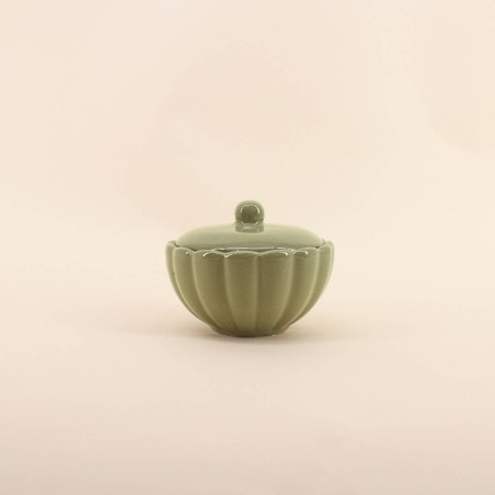 Bougie céramique corolle à couvercle | Hashtag Déco