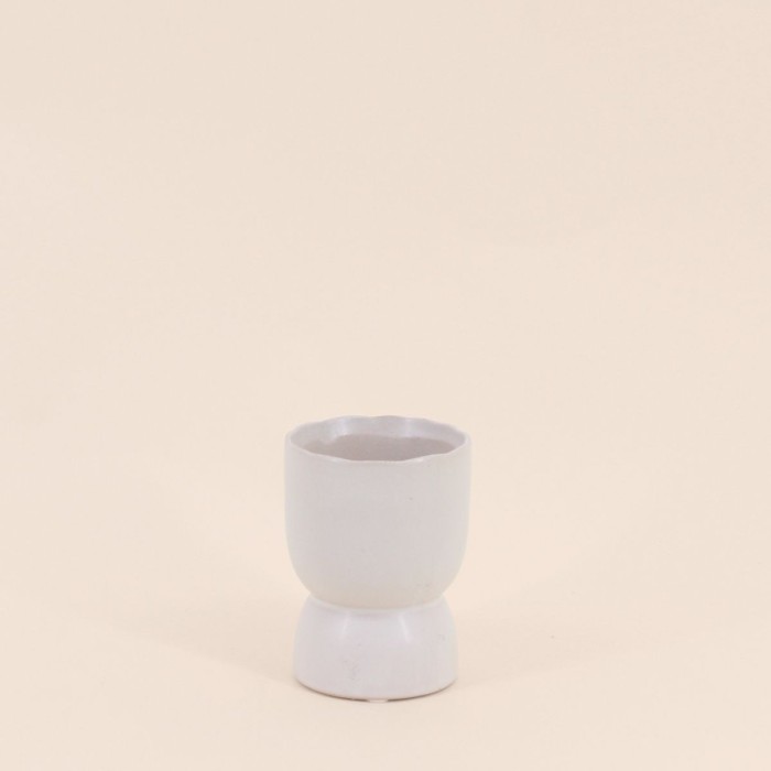 Photophore moderne céramique beige 11x8cm | Hashtag Déco