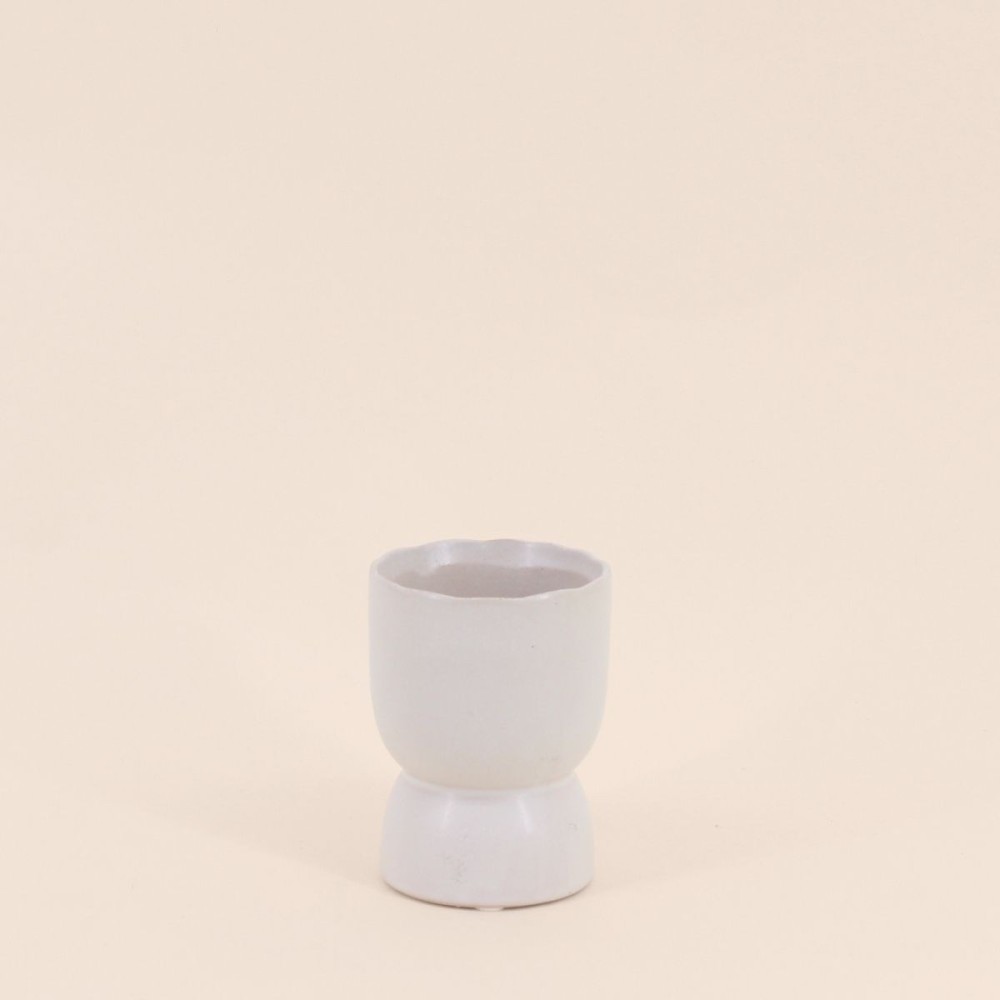 Photophore moderne céramique beige 11x8cm | Hashtag Déco