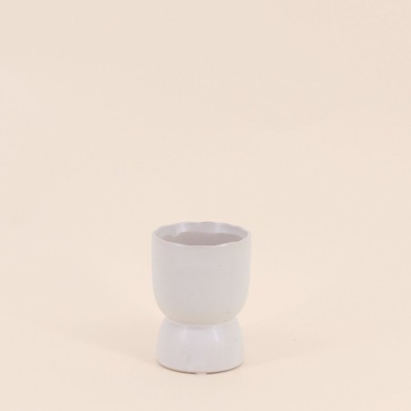 Photophore moderne céramique beige 11x8cm | Hashtag Déco