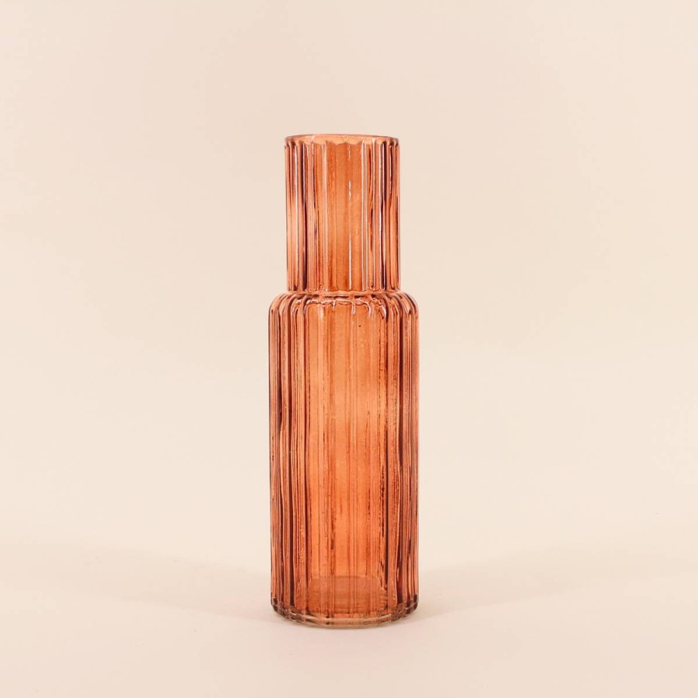 Vase en verre strié h25cm élégant | Hashtag Déco