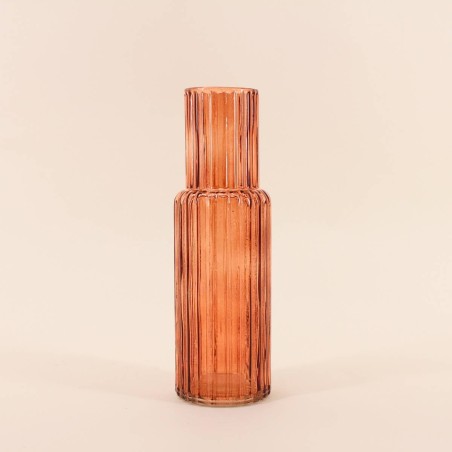 Vase en verre strié h25cm élégant | Hashtag Déco