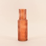Vase en verre strié h25cm élégant | Hashtag Déco