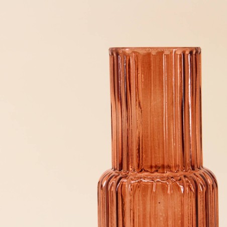 Vase en verre strié h25cm élégant | Hashtag Déco