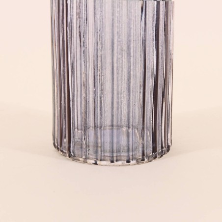 Vase en verre strié h25cm élégant | Hashtag Déco