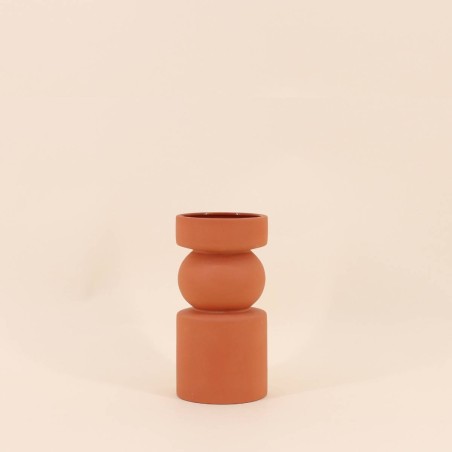 Vase géométrique en terre cuite terracotta 14,5cm | Hashtag Dé