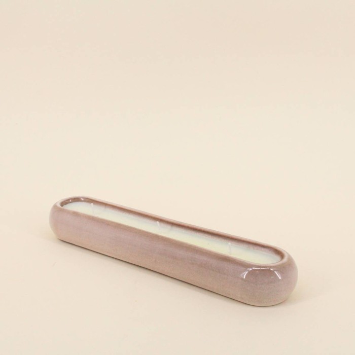 Bougie parfumée céramique beige 31cm | Hashtag Déco