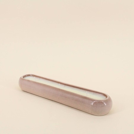 Bougie parfumée céramique beige 31cm | Hashtag Déco