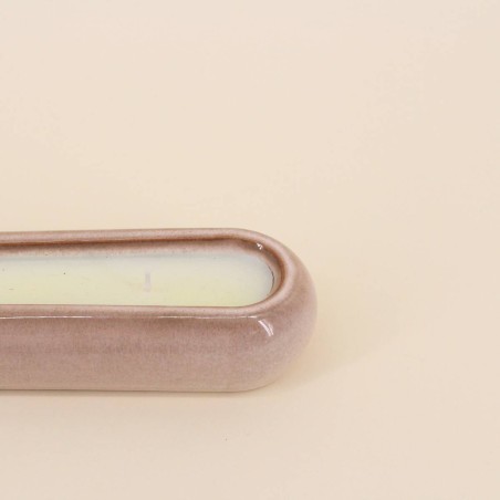 Bougie parfumée céramique beige 31cm | Hashtag Déco