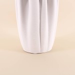 Vase blanc céramique plissé 3D 28cm | Hashtag Déco