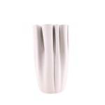 Vase blanc céramique plissé 3D 28cm | Hashtag Déco