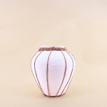 Vase papier maché blanc jute 25cm | Hashtag Déco