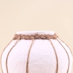 Vase papier maché blanc jute 25cm | Hashtag Déco