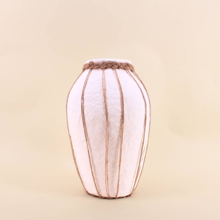 Vase papier maché blanc marron 34cm | Hashtag Déco
