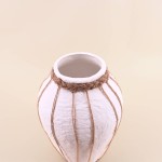Vase papier maché blanc marron 34cm | Hashtag Déco