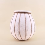 Vase en papier mâché blanc détails jute | Hashtag Déco
