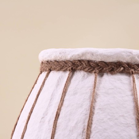 Vase en papier mâché blanc détails jute | Hashtag Déco
