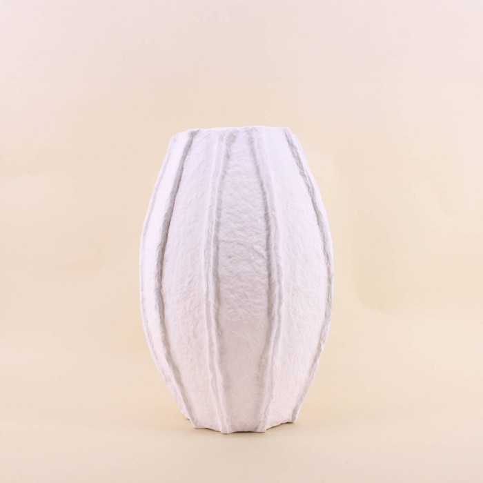 Vase papier mâché blanc 40cm, moderne et éco | Hashtag Déco
