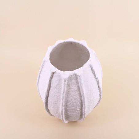 Vase papier mâché blanc 40cm, moderne et éco | Hashtag Déco