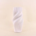 Vase twist céramique blanche 3D 39cm | Hashtag Déco