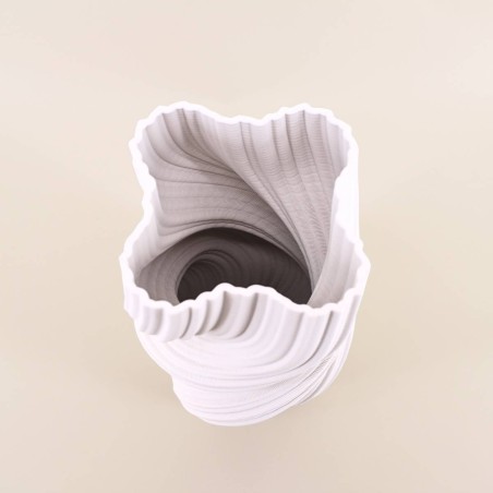 Vase twist céramique blanche 3D 39cm | Hashtag Déco