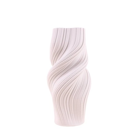 Vase twist céramique blanche 3D 39cm | Hashtag Déco