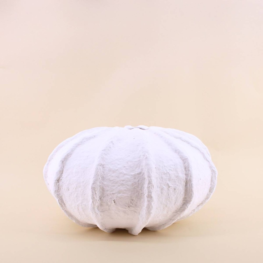 Vase boule blanc en papier maché 37cm | Hashtag Déco