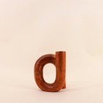 Vase design en bois brun 14x16cm | Hashtag Déco