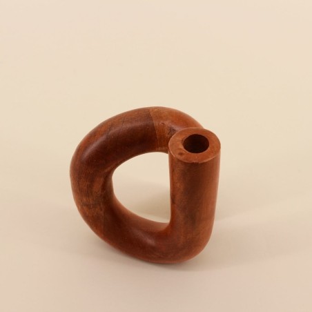 Vase design en bois brun 14x16cm | Hashtag Déco