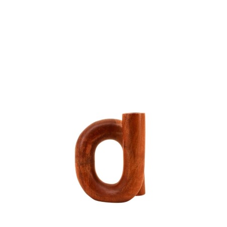 Vase design en bois brun 14x16cm | Hashtag Déco