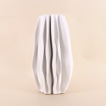 Vase céramique 3D blanc 37cm, design unique | Hashtag Déco