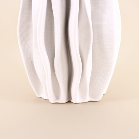 Vase céramique 3D blanc 37cm, design unique | Hashtag Déco