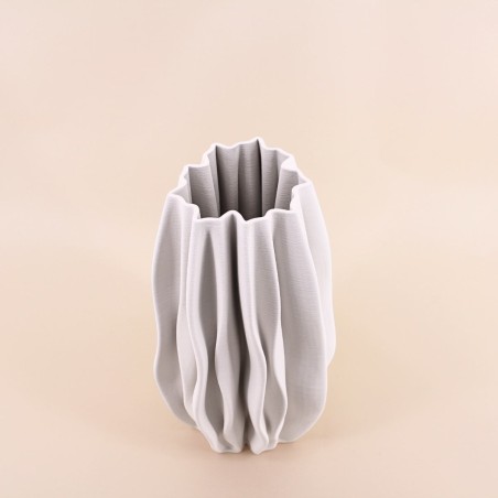 Vase céramique 3D blanc 37cm, design unique | Hashtag Déco