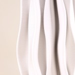 Vase céramique 3D blanc 37cm, design unique | Hashtag Déco