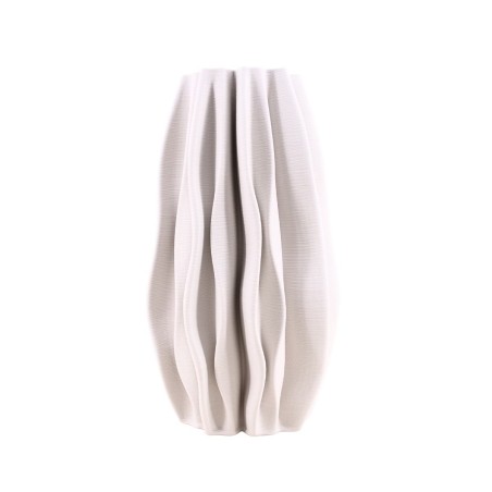 Vase céramique 3D blanc 37cm, design unique | Hashtag Déco