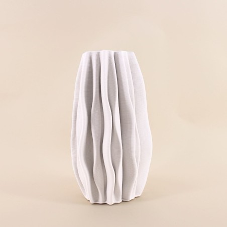Vase alvéolé céramique blanche 3D 30cm | Hashtag Déco