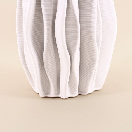 Vase alvéolé céramique blanche 3D 30cm | Hashtag Déco