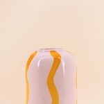 Vase céramique rayé blanc/jaune 20cm | Hashtag Déco