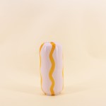 Vase céramique rayé blanc/jaune 20cm | Hashtag Déco
