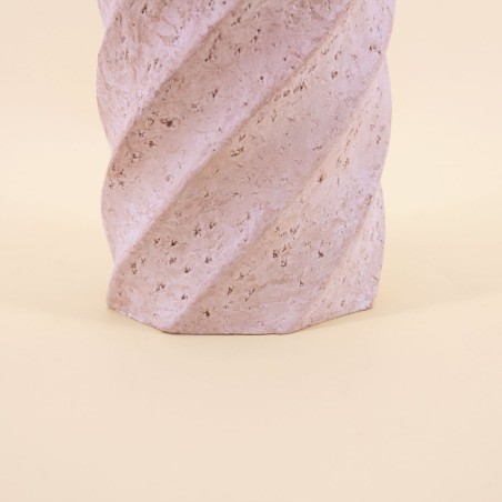 Vase twist travertin beige h15cm élégant | Hashtag Déco