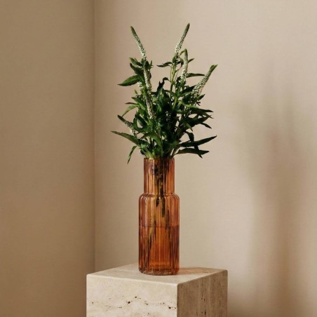 Vase en verre strié h25cm élégant | Hashtag Déco